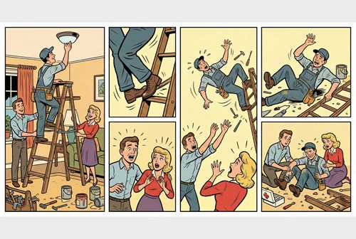 Scivolò dalla scala lavorando a casa di amici