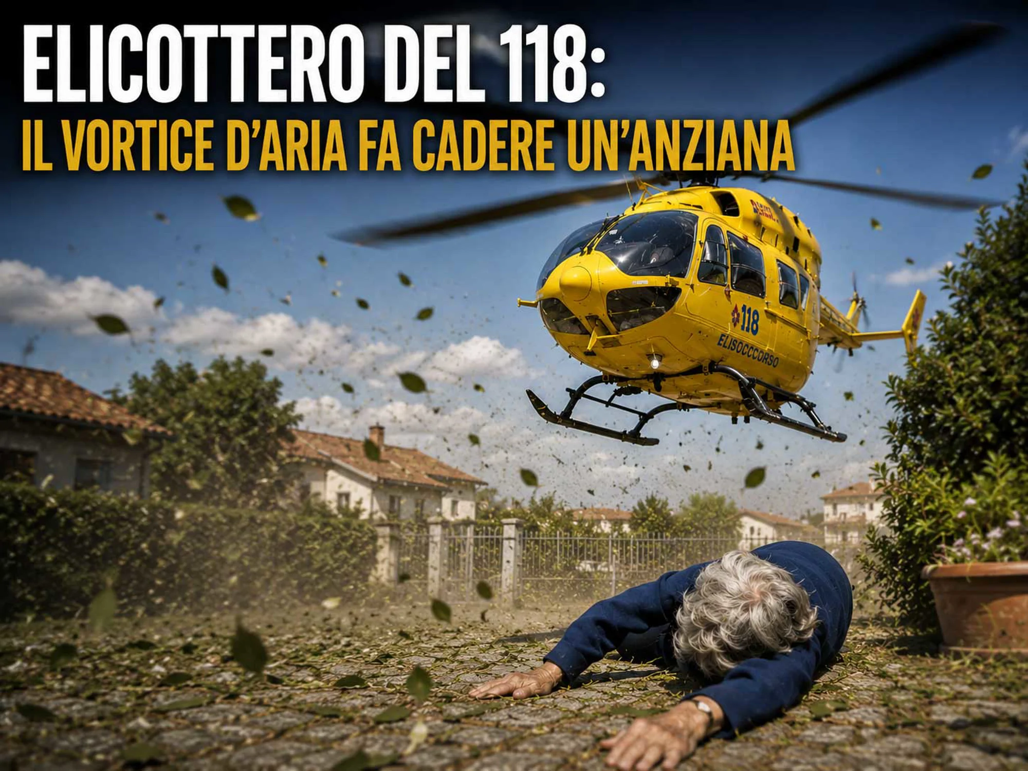 Anziana scaraventata a terra dell’elicottero del 118: risarcimento superiore a 120.000 euro